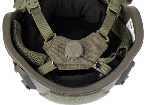 KIRO KB MG23 MICH Tactical Helmet protection NIJ Level 3A Military V2.5 olive green bottom view