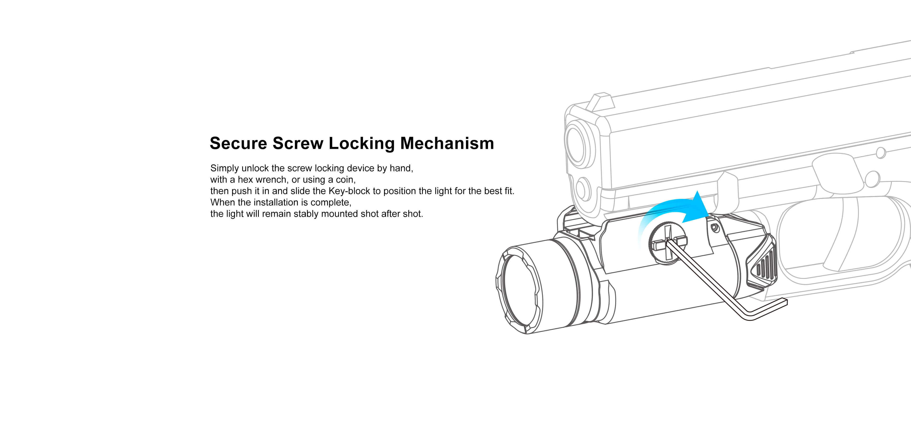 Olight PL 3R secure screw locking mechanism banner