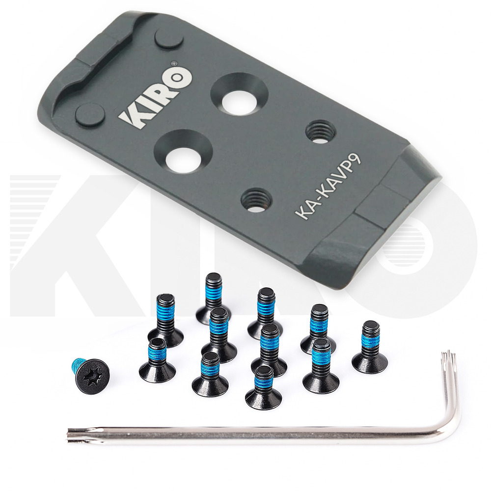 תושבת לכוונות 407K/507K/EPS/EPS Carry של Holosun עבור HK VP9 OR (KA-KAVP9) 2 תושבת KIRO KA-KAVP9 לכוונות Holosun 407K, 507K ו-EPS עבור HK VP9 OR, עם ברגי ההתקנה